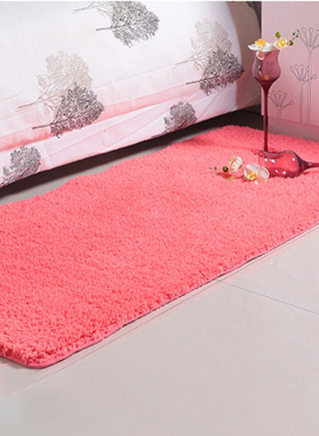 Fluffy Design Anti-Skid Bedroom Mat Pink 60 x 160centimeter