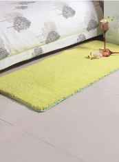 Fluffy Design Anti-Skid Bedroom Mat Yellow 60 x 160centimeter