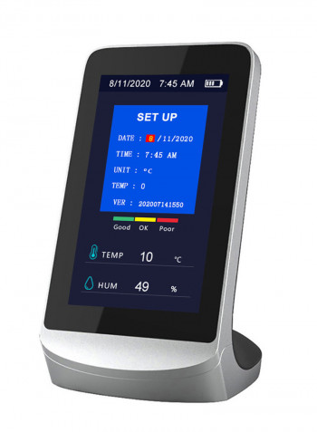 Professional CO2 Detector Digital Thermometer and Hygrometer Black 15 x 8 x 11cm
