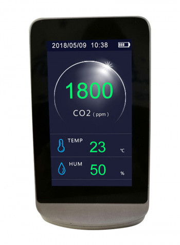 Professional CO2 Detector Digital Thermometer and Hygrometer Black 15 x 8 x 11cm