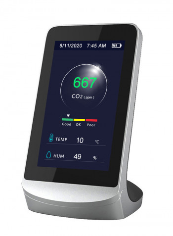 Professional CO2 Detector Digital Thermometer and Hygrometer Black 15 x 8 x 11cm