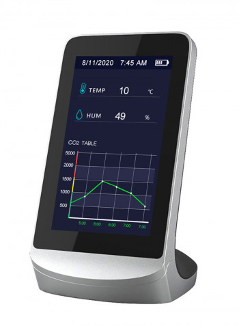 Professional CO2 Detector Digital Thermometer and Hygrometer Black 15 x 8 x 11cm