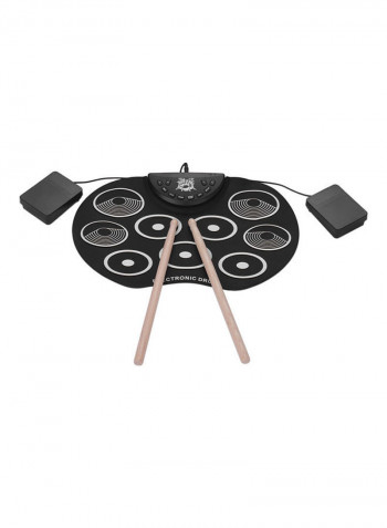 Portable Electronic Drum Kit With 9 Silicon Pads