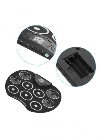 Portable Electronic Drum Kit With 9 Silicon Pads
