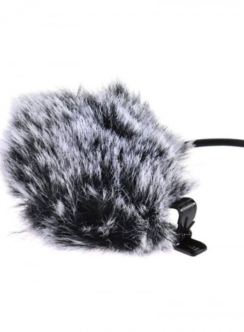 Dual Head Lavalier Lapel Microphone Clip On Condensor Mic Black
