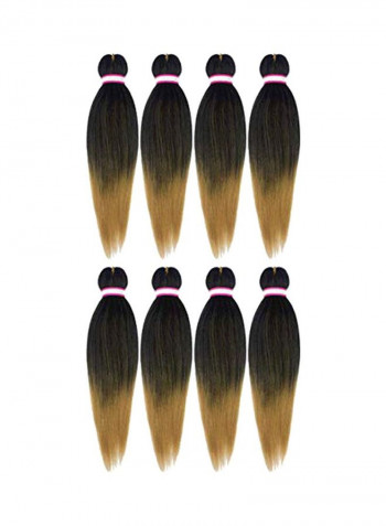 8-Piece Medium Hair Extension Gold/Black 20inch