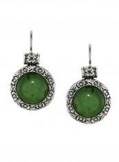 925 Sterling Silver Aventurine Studded Antique Floral Design Earrings reviews 925 Sterling Silver Aventurine Studded Antique Floral Design Earrings