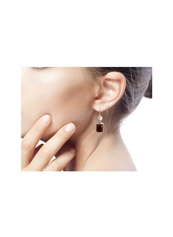 925 Sterling Silver Pearl And Quartz Studded Earrings
