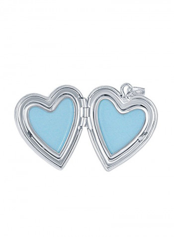 925 Sterling Silver Pearl Studded Heart Locket Pendant