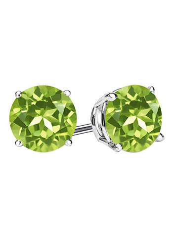 925 Sterling Silver Peridot Stud Earrings