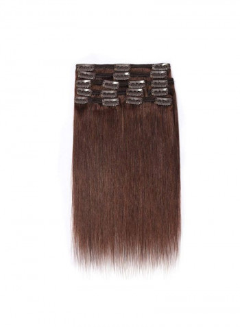 Long Straight Clip-in Human Hair Extension 2 Dark Brown 12inch