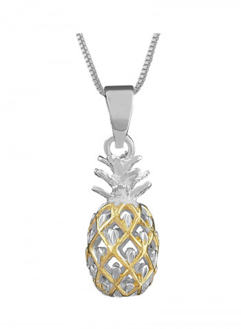 Pineapple Gold Plated Accents Pendant Necklace