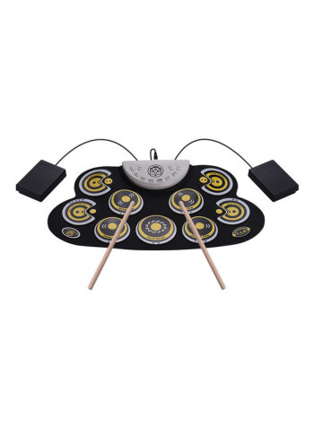 Portable Electronic Roll Up Drum Set With Drum Sticks