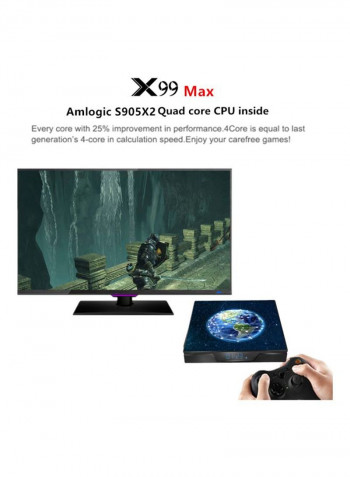 X99 Max Set Top Box With Remote V6967EU-64GB Black