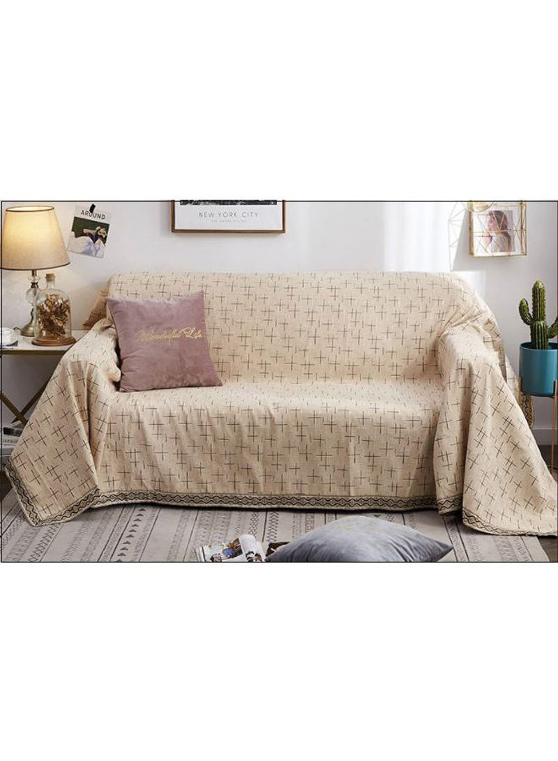 Modern Simple Style Sofa Slipcover Beige 180 x 260centimeter