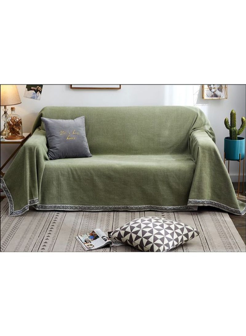 Solid Pattern Sofa Slipcover Green 180 x 260centimeter