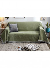 Solid Pattern Sofa Slipcover Green 180 x 260centimeter