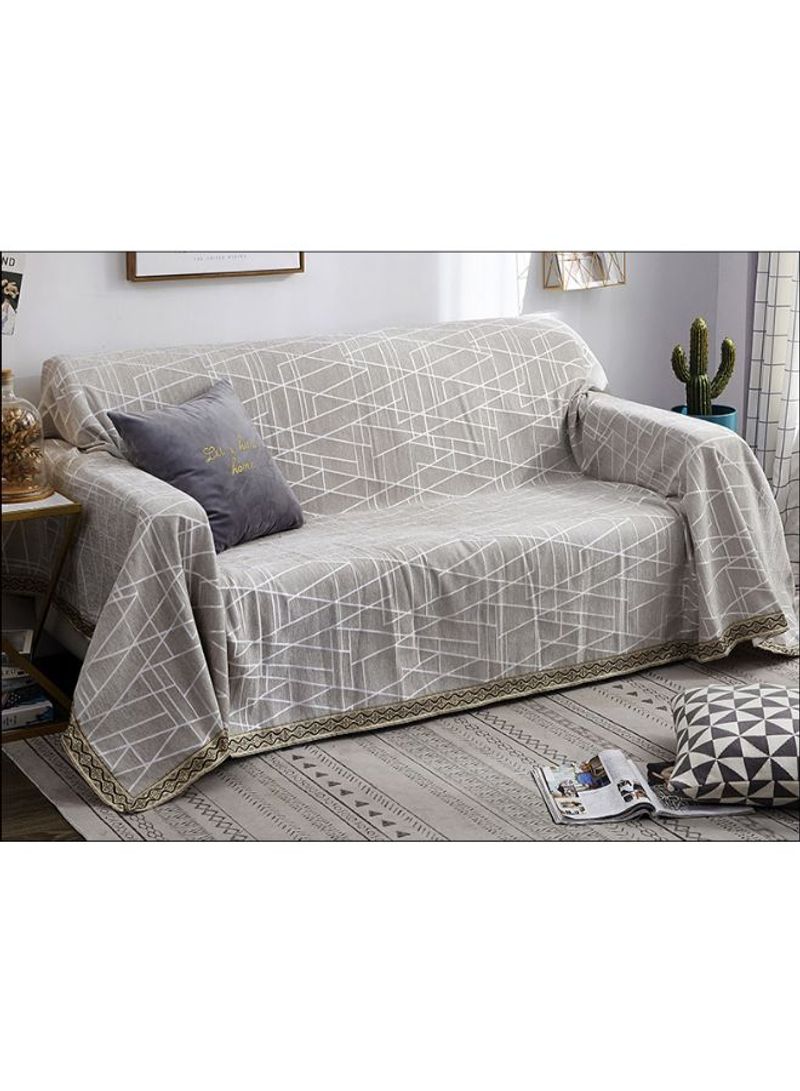 European Style Sofa Slipcover Grey/White/Gold