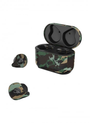 X12 In-Ear Bluetooth Earphones With Charging Case Camouflage Green