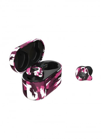 X12 In-Ear Bluetooth Earphones With Charging Case Camouflage Purple