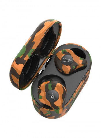 X12 In-Ear Bluetooth Earphones With Charging Case Camouflage Yellow