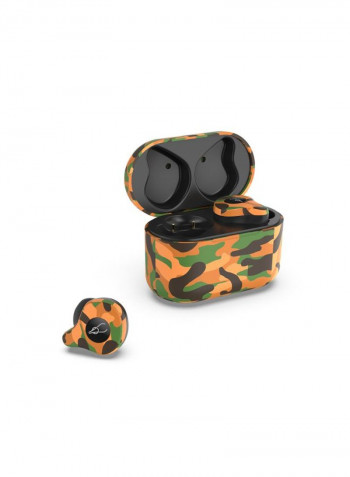 X12 In-Ear Bluetooth Earphones With Charging Case Camouflage Yellow