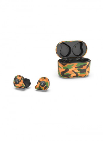 X12 In-Ear Bluetooth Earphones With Charging Case Camouflage Yellow