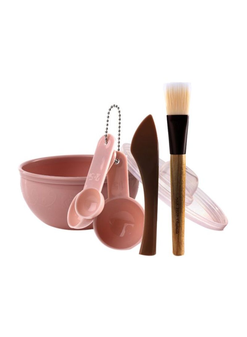 Face Mask Mixing Bowl Set Pink/Gold/Clear