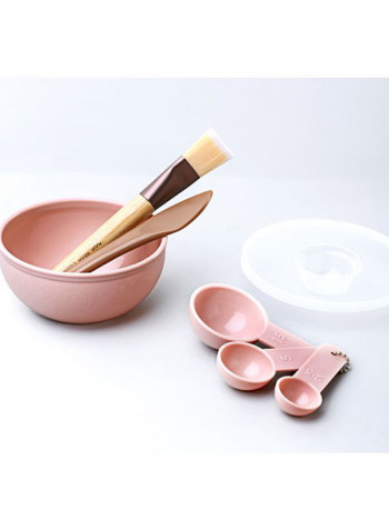 Face Mask Mixing Bowl Set Pink/Gold/Clear
