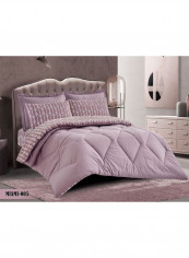 6-Piece 100% Soft Cotton Luxurious King Size Comforter Set(Comforter 260x240cm,Fitted Sheet 200x200+30cm,2 Pillow Case 75x75cm,2 Pillow Cover 75x75cm Purple
