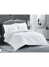 6-Piece 100% Soft Cotton Luxurious King Size Comforter Set(Comforter 260x240cm,Fitted Sheet 200x200+30cm,2 Pillow Case 75x75cm,2 Pillow Cover 75x75cm White
