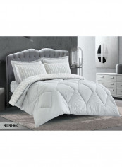 6-Piece 100% Soft Cotton Luxurious King Size Comforter Set(Comforter 260x240cm,Fitted Sheet 200x200+30cm,2 Pillow Case 75x75cm,2 Pillow Cover 75x75cm Silver