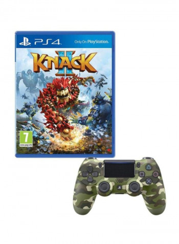 لعبة فيديو Knack (إصدار عالمي) مع جهاز تحكم دوال شوك 4 لاسلكي - بلاي ستيشن 4 (PS4)