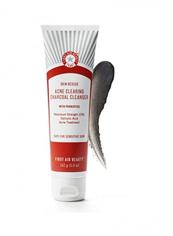 Skin Rescue Acne Clearing Charcoal Cleanser With Probiotics 5ounce