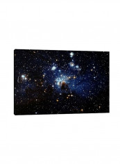 Hubble Space Telescope Canvas Print Black/Blue/Gold 18x12inch