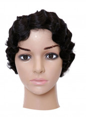 Real Retro Short Curly Hair Wig With Mane-Queen Black