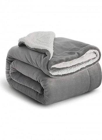Plush Blanket Fuzzy Soft Blanket Cotton Grey/White 16.54inch