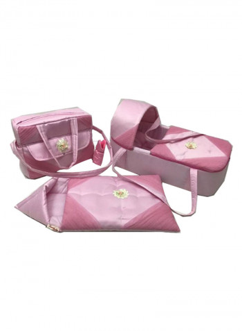 4-Piece Flower Embroidered Baby Carrier Set