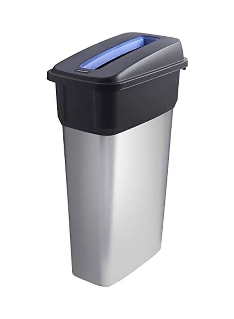 Trash Recycle Can Black/Silver/Blue 70L