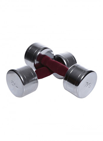 Set Of 2 Tufted Handle Dumbbells 2x7kg