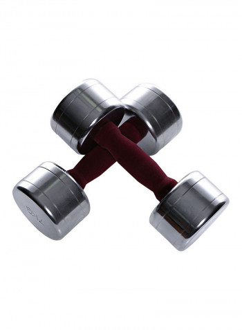 Set Of 2 Tufted Handle Dumbbells 2x7kg