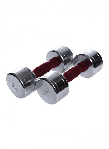 Set Of 2 Tufted Handle Dumbbells 2x7kg