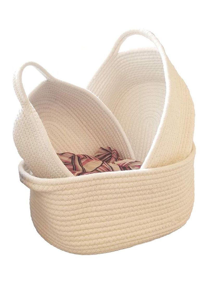 Set Of 3 Cotton Rope Storage Basket