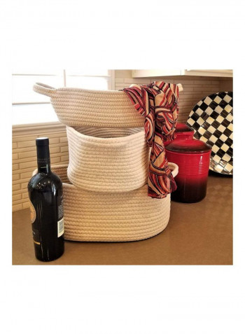 Set Of 3 Cotton Rope Storage Basket