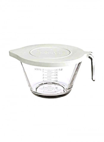Batter Bowl With Lid Clear/White 8.9x8.7x5.9inch