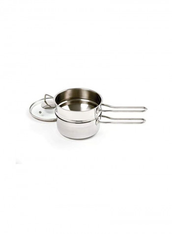 2-Piece Stainless Steel Boiler Silver 12.9x7.3x6.9inch