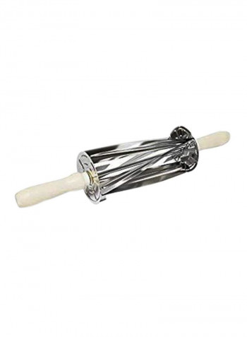 Stainless Steel Croissant Roller Cutter Silver/Beige 5x5x15inch