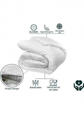 3-Piece King Size Luxury Hotel Duvet Insert with Pillow Cotton White 240 x 260cm