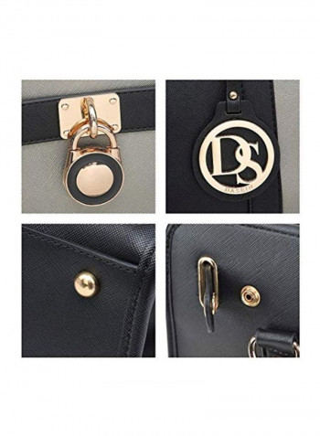 Top Handle Satchel Bag With Wallet Grey/Blue