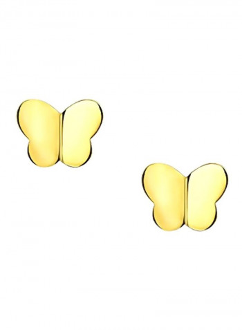 14-Karat Gold Plated Butterfly Shape Stud Earrings